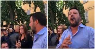 Copertina di Salvini in comizio ma il microfono non funziona: costretto a urlare in piazza di Vignola. I suoi sostenitori: “Elezioni, elezioni”