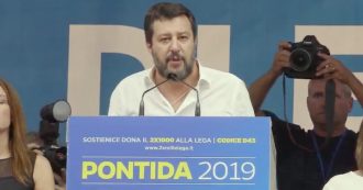Copertina di Pontida, Salvini: “Cinque milioni di firme se provano a smontare il decreto sicurezza”