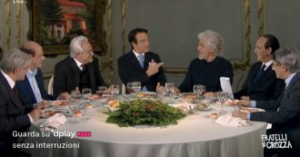 Copertina di Crozza nei panni di Conte, Grillo, Zingaretti e Berlusconi intorno a un tavolo a sfottere Salvini: “Gli tassiamo il mojito, poi riapriamo i porti”