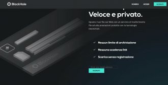 Copertina di Black Hole è il nuovo servizio per spedire file di grandi dimensioni con la massima sicurezza
