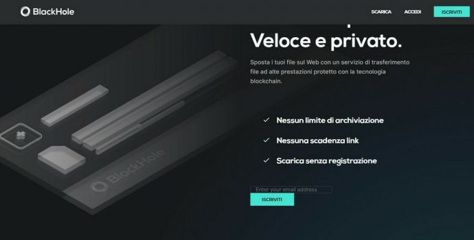 Black Hole è il nuovo servizio per spedire file di grandi dimensioni con la massima sicurezza