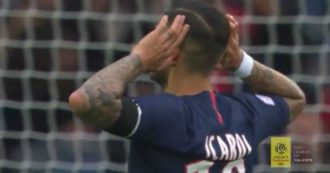 Copertina di Mauro Icardi, ecco il primo gol in Ligue 1 con il Paris Saint Germain. E Wanda Nara applaude