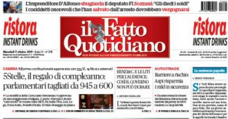 Copertina di Il Fatto Quotidiano, ad agosto la maggior crescita tra i quotidiani italiani: +18% di copie vendute rispetto a luglio