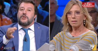 Copertina di Fondi Lega, l’ira di Salvini: “Ma per chi mi avete preso?”. Floris e i giornalisti in studio: “Ci prende in giro, non sta rispondendo alle domande”