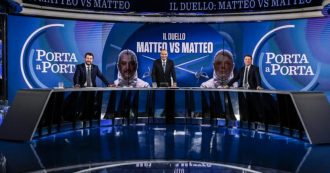 Copertina di Porta a Porta, boom di ascolti per il duello Salvini-Renzi. La lettura televisiva: un po’ showmen, un po’ litiganti da reality
