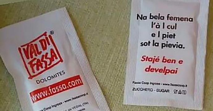 Val di Fassa, polemica per il proverbio sessista in ladino sulle bustine di zucchero