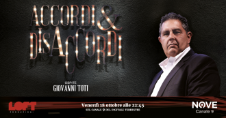Copertina di Accordi&Disaccordi (Nove), Giovanni Toti è il primo ospite di Scanzi, Sommi e Travaglio venerdì 18 ottobre alle 22.45