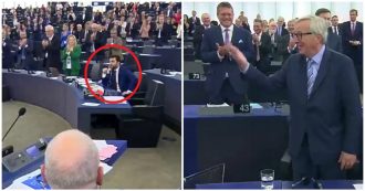 Copertina di Tutti in piedi ad applaudire Juncker dopo il suo ultimo discorso, ma Zanni (Lega) resta seduto. E l’ex presidente reagisce così