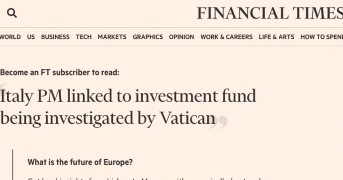 Conte, Financial Times: “Il fondo di investimenti per cui fece una consulenza è sotto indagine in Vaticano”