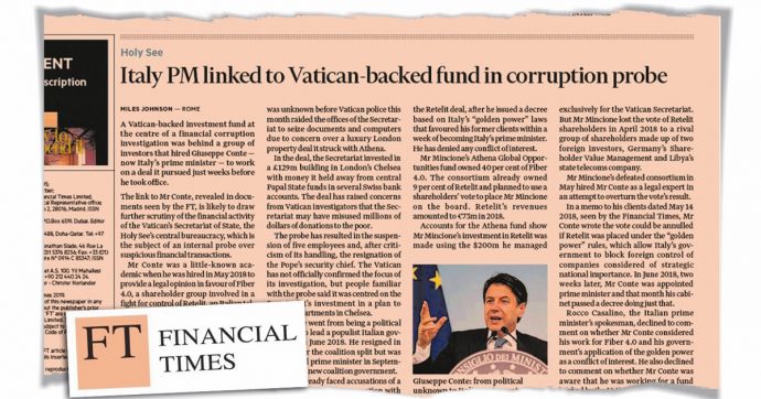 I (noti) legami tra Conte e Mincione sul “FT”