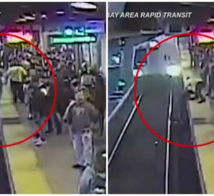 Cade sui binari della metro mentre arriva il treno: il salvataggio è da brividi. Le immagini