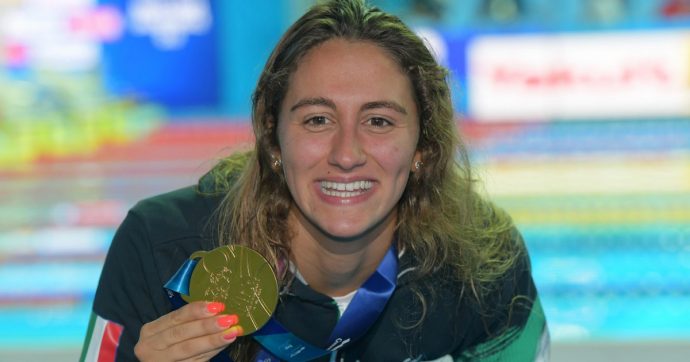 Copertina di La nuotatrice vanitosa che fa incetta di medaglie