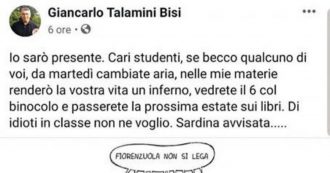 Copertina di Sardine, prof a studenti: “Se vi becco con loro renderò vostra vita un inferno”. Fioramonti: “Verifica fatti e docente sospeso”. Lui si scusa