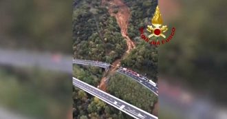 Copertina di Viadotto crollato sulla Torino-Savona, le immagini riprese dall’alto dei Vigili del fuoco