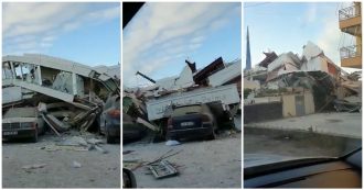 Copertina di Terremoto in Albania, le immagini da Durazzo dopo il sisma: auto ed edifici distrutti e persone in strada
