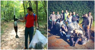 Copertina di Varese, “la nostra pausa pranzo nei boschi per raccogliere i rifiuti”: l’iniziativa dei lavoratori di un’azienda privata che piace ai sindaci