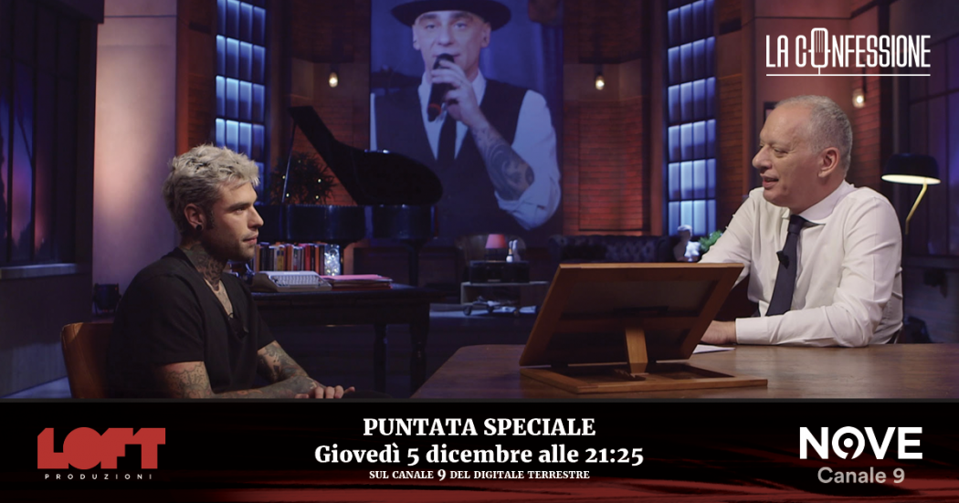 La Confessione (Nove), Peter Gomez intervista in esclusiva Fedez giovedì 5 dicembre alle 21.25: “Un Federico inedito e mai sentito”