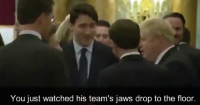 Nato: Macron, Trudeau e Johnson, ripresi di nascosto, ridono di Trump: “Il suo staff era a bocca aperta” – VIDEO