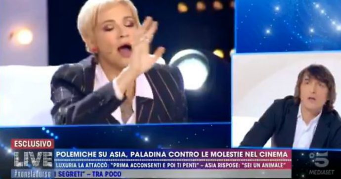 Live Non la D Urso Giuseppe Cruciani contro Asia Argento