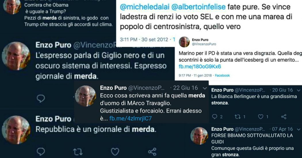 Caso Formigli, “Enzo Puro, uno di noi”: il fan che Renzi ha preso a modello ha alle spalle una lunga striscia di insulti. Pure per l’ex premier