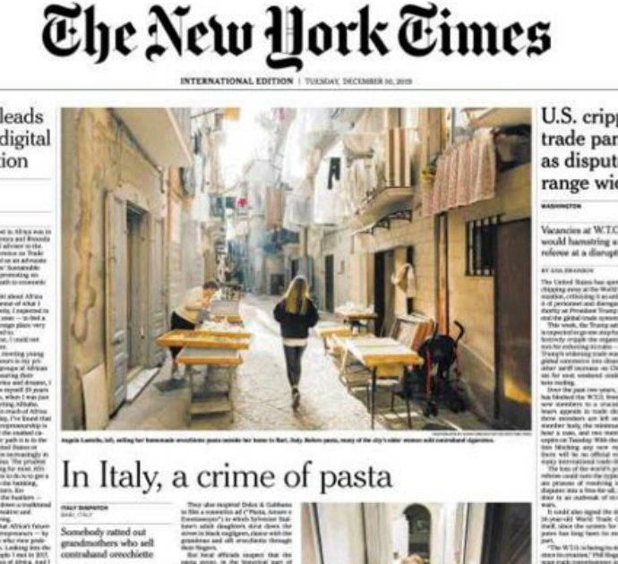 Il New York Times e la “guerra delle orecchiette” di Bari Vecchia: “Chiamatelo un crimine di pasta”. Ecco perché