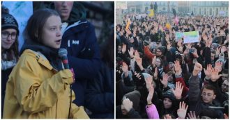 Copertina di Torino, in 5mila ad accogliere Greta Thunberg. Lei: “2020 anno dell’azione, dobbiamo mettere al bando i combustibili fossili”