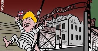 Copertina di Il vignettista Marione disegna l’Unione europea come Auschwitz. Raggi prende le distanze: “E’ contro la mia sensibilità”