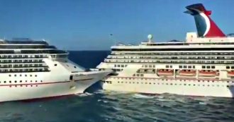 Manovra sbagliata e scontro tra navi da crociera: le immagini del pauroso incidente in Messico