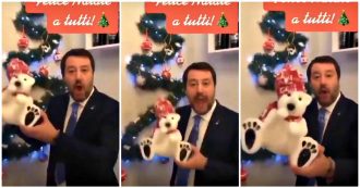 Copertina di Salvini insiste con TikTok: balletto e orsacchiotto mentre canta Jingle Bells. L’ironia sui social: “Ecco lo statista che voleva i pieni poteri”