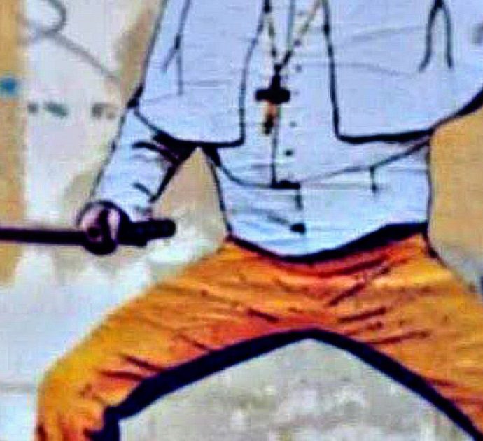 Papa Francesco, un murales a Roma lo raffigura come Kill Bill per via dello “schiaffetto” alla fedele