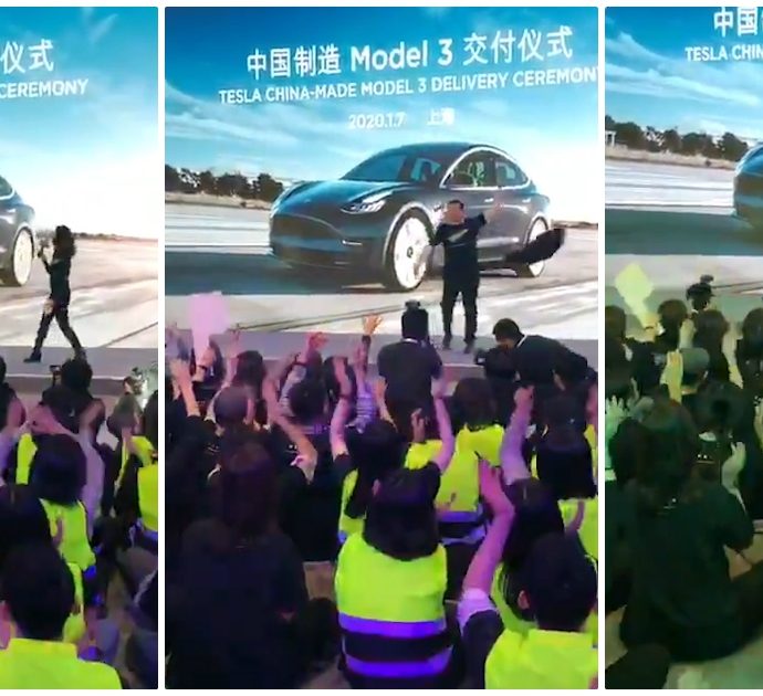 Elon Musk scatenato sul palco: il balletto durante il lancio della nuova Tesla in Cina che ricorda Steve Ballmer