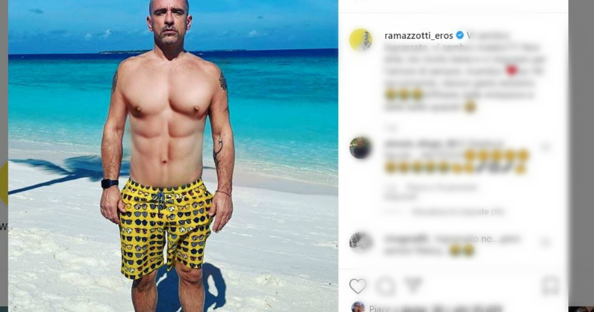 Eros Ramazzotti ai fan su Instagram: “Vi sembro ingrassato, vi sembro malato?”. La foto che spiazza tutti