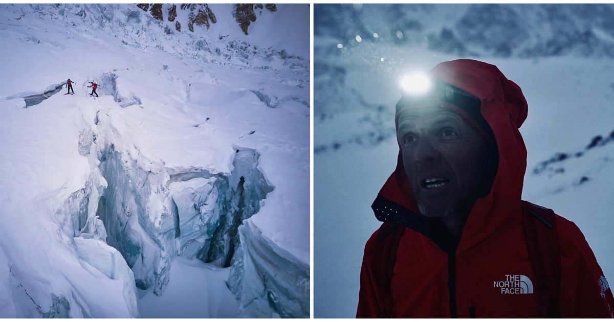 Simone Moro precipitato in un crepaccio sull’Himalaya: “In caduta libera a testa in giù per 20 metri, mi sentivo scendere verso l’abisso”