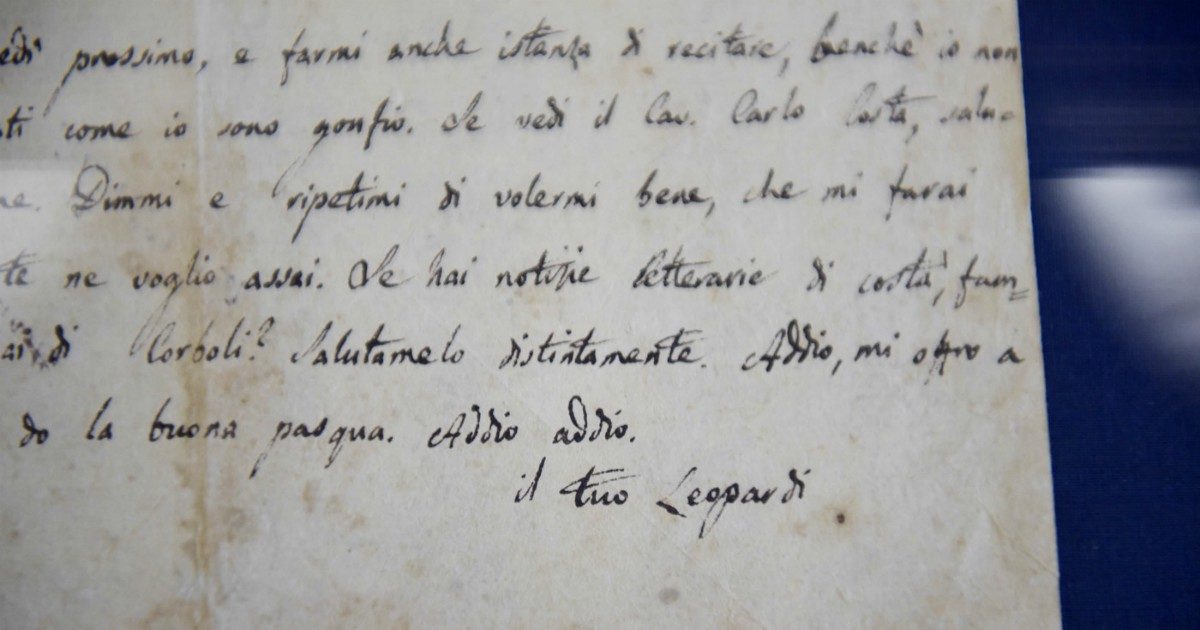 Leopardi recensiva Dante: scoperto un suo articolo inedito nascosto nella Biblioteca Nazionale di Napoli