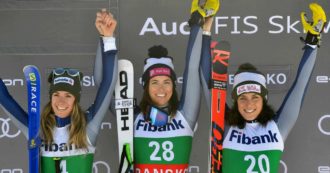 Copertina di Coppa del mondo di sci, tripletta italiana nella discesa in Bulgaria: trionfa Curtoni, davanti a Bassino e Brignone. E’ il secondo tris della storia