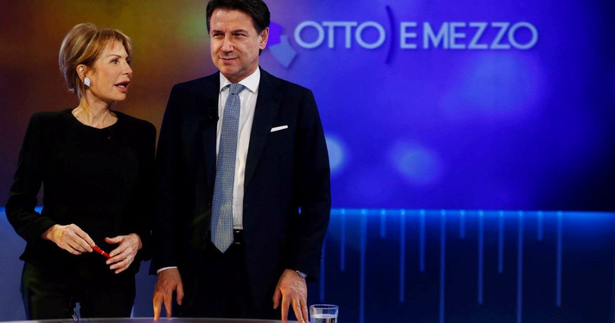 Giuseppe Conte spinge “Otto e mezzo” al record stagionale: 9,5% di share e 2,5 milioni di spettatori
