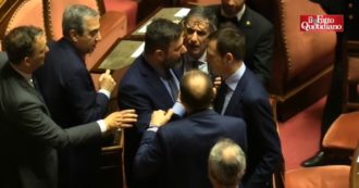 Copertina di Gregoretti, tensione in Aula dopo l’intervento di Salvini. Scontro tra De Vecchis (Lega) e Marco Pellegrini (M5s). Il questore De Poli li divide