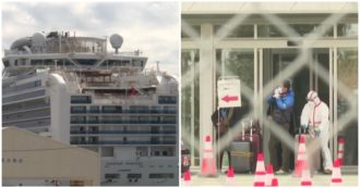Copertina di Coronavirus, i primi passeggeri lasciano la nave Diamond Princess dopo 14 giorni di quarantena: le immagini