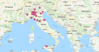 Coronavirus, la mappa interattiva dei contagi in Lombardia, Veneto, Emilia e Piemonte