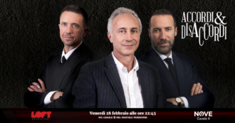 Copertina di Accordi&Disaccordi (Nove), venerdì 28 febbraio alle 22.45 tornano Andrea Scanzi e Luca Sommi con la partecipazione di Marco Travaglio