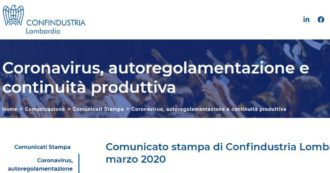 Copertina di Coronavirus, la serrata di Fontana non comprende le fabbriche: “Deciderà Confindustria”. Che non intende chiudere