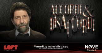 Copertina di Accordi&Disaccordi (Nove), Massimo Cacciari ospite di Scanzi e Sommi stasera alle 22.45 con la partecipazione di Marco Travaglio
