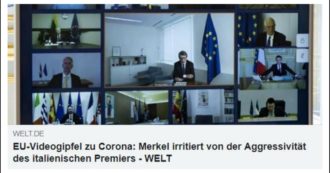 Copertina di Ue, stampa tedesca divisa sulla linea dura. Zeit: “Senza accordo non resterà molto dell’Europa”. Welt: “Merkel innervosita dall’aggressività di Conte. Gli Eurobond costerebbero a nostri contribuenti 30 miliardi”