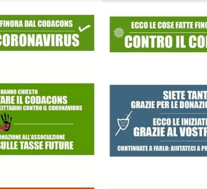 Coronavirus, il caso del banner del Codacons (poi modificato) con richiesta di donazioni. Il sottosegretario: “La Polizia sta verificando”. E ringrazia Fedez