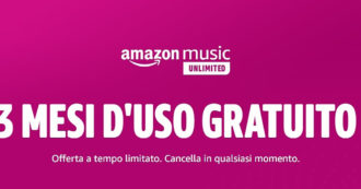 Copertina di Amazon Music Unlimited, oltre 50 milioni di brani gratis per tre mesi per i nuovi iscritti