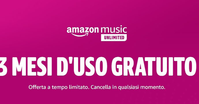 Amazon Music Unlimited, oltre 50 milioni di brani gratis per tre mesi per i nuovi iscritti