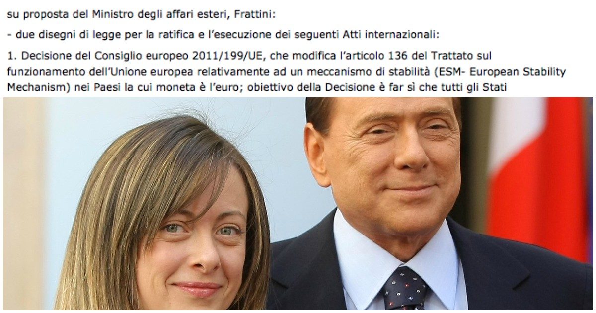 Mes, Salvini e Meloni si chiamano fuori: “Noi contro nel 2012”. Ma ad approvarlo nel 2011 fu il governo con la Lega e Meloni ministra