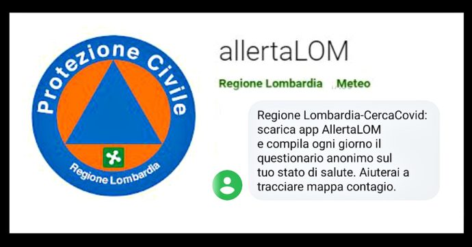 Coronavirus, la Regione Lombardia invia sms per chiedere di scaricare l’app della Protezione civile utile a mappare il rischio di contagio