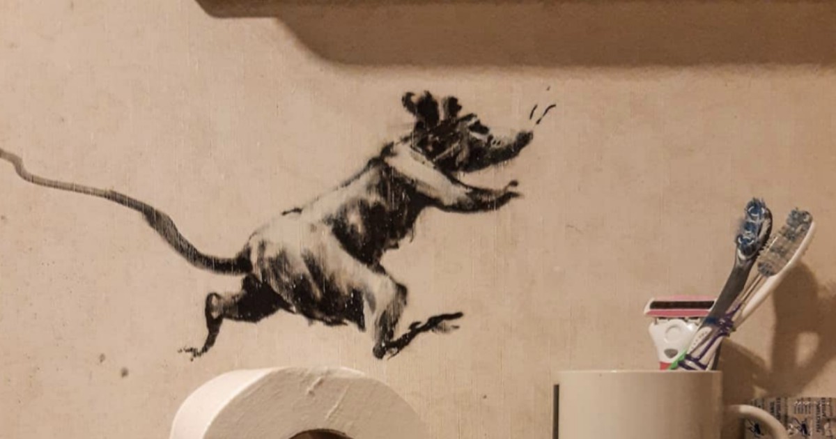 Banksy Vetro Acrilico Stampa fine art – Pronto Topo sul tappo di bottiglia 