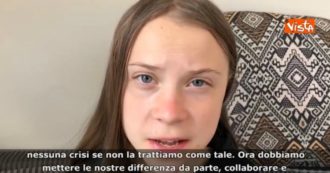 Copertina di Coronavirus, il messaggio di Greta Thunberg: “Ora tempo di ascoltare scienziati. Quando crisi finirà dovremo costruire società sostenibile”
